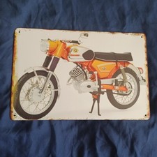 8"X12" Metal Sign Man Cave Wall Art Garage Bar Oil Gas Station Orange Motorcycle