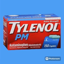 TYLENOL PM Extra Strength Pain Reliever Nighttime Sleep Aid 150 Caplets New
