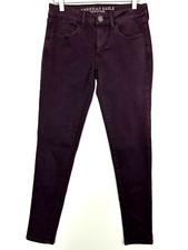American eagle jegging skinny pants purple dark wash size 6