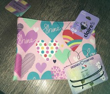 Claire  s Key Mood Bff Bracelet Ring Heart Cosm Bag Jewelry Valentines Lot