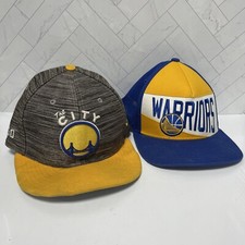 New Era Hardwood Classics & NBA  Lot of 2 Golden State Warriors NBA Hats Adjust.