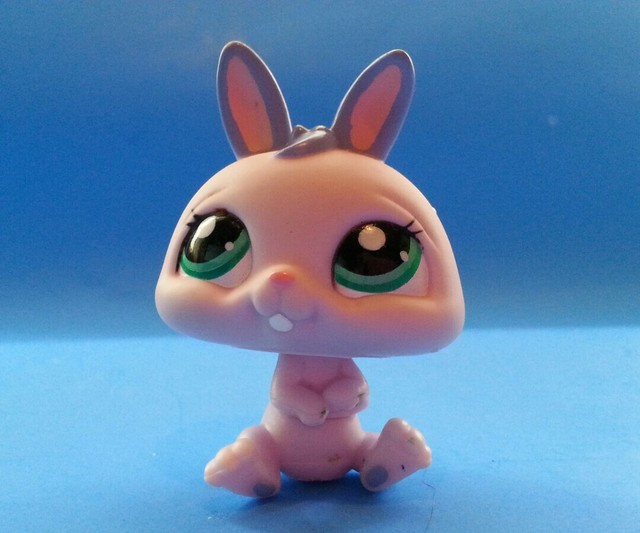 Littlest Pet Shop LPS Pink Bunny Rabbit with Green Eyes 1.75" Figure eBay