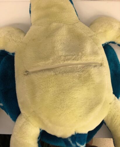 *Grande* Juego de felpa de madre y marioneta bebé TORTUGA MARINA con cremallera guardián verde azulado - Imagen 2 de 3