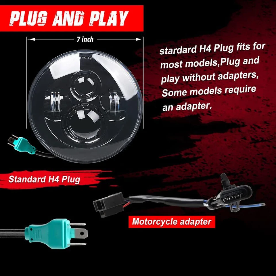 Самая яркая пара круглых светодиодных фар 7 дюймов дневные ходовые огни поворот для Chevrolet Bel Air - Изображение 2 из 4