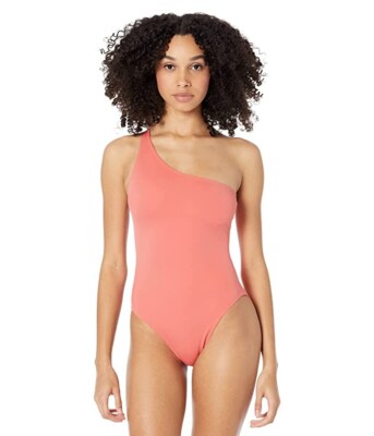 Norma Kamali One Shoulder Mio Papaya/Orange L46335 Womens Swimsuit