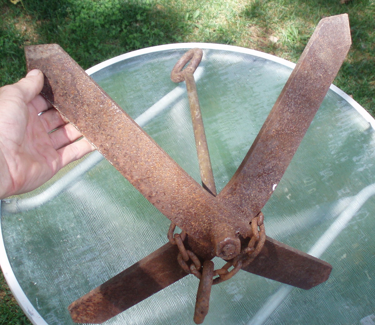 PRIMITIVE ANTIQUE GRAPPLE HOOK SYTLE BOAT SHIP ANCHOR NAUTICAL MARITIME FISHING