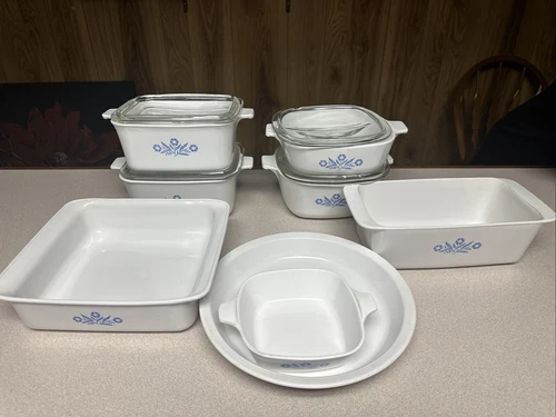 VTG Corning Ware Blue Cornflower 12Pc Set