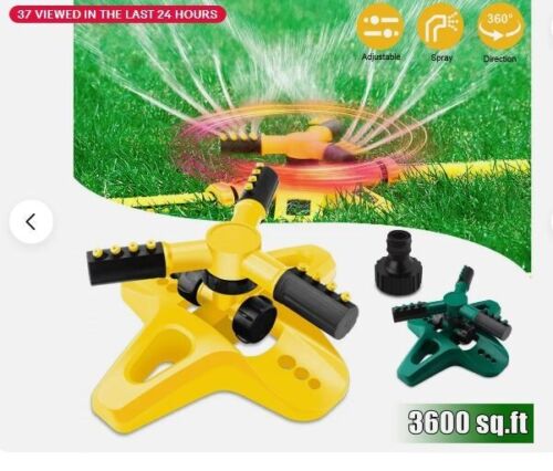 Rotating Lawn Sprinkler for Garden Patio Spray Grass 360° Auto Irrigation System - Picture 4 of 6