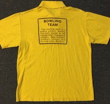 Vtg 90s Bowling Team Polo Shirt M USA Funny Beer Smoking Pool Hall Grunge 80s