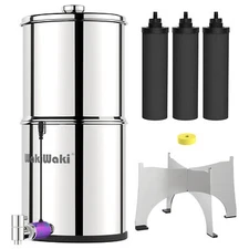 Gravity Water Purifier with 3 Cartridges,8.5L Countertop Water Filtration System