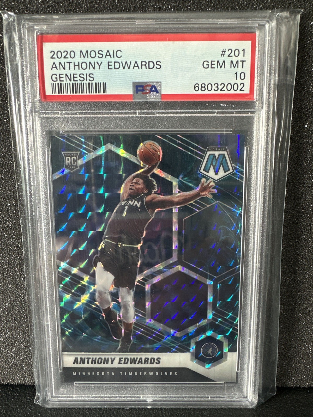 2020 Mosaic Anthony Edwards Genesis #201 PSA 10 POP 55 Case Hit Rookie Gem Mint