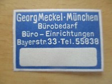 (8943) Kleine Reklamemarke - Georg Meckel Bürobedarf München