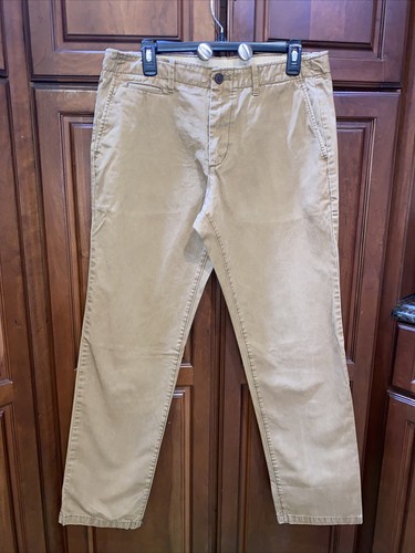 Gap The Lived In Slim Chino Khaki Men's Pant Size 34 X 32 Excellent - Picture 2 of 9