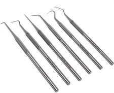 Set of 6 Stainless Steel Precision Micro Probe Set Combo, 5.5" Overall Length