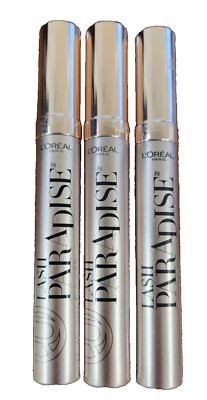 3PC LOREAL LASH PARADISE BLACKEST BLACK#200 WASHABLE-UNSEALD/NO BOX.28zEA