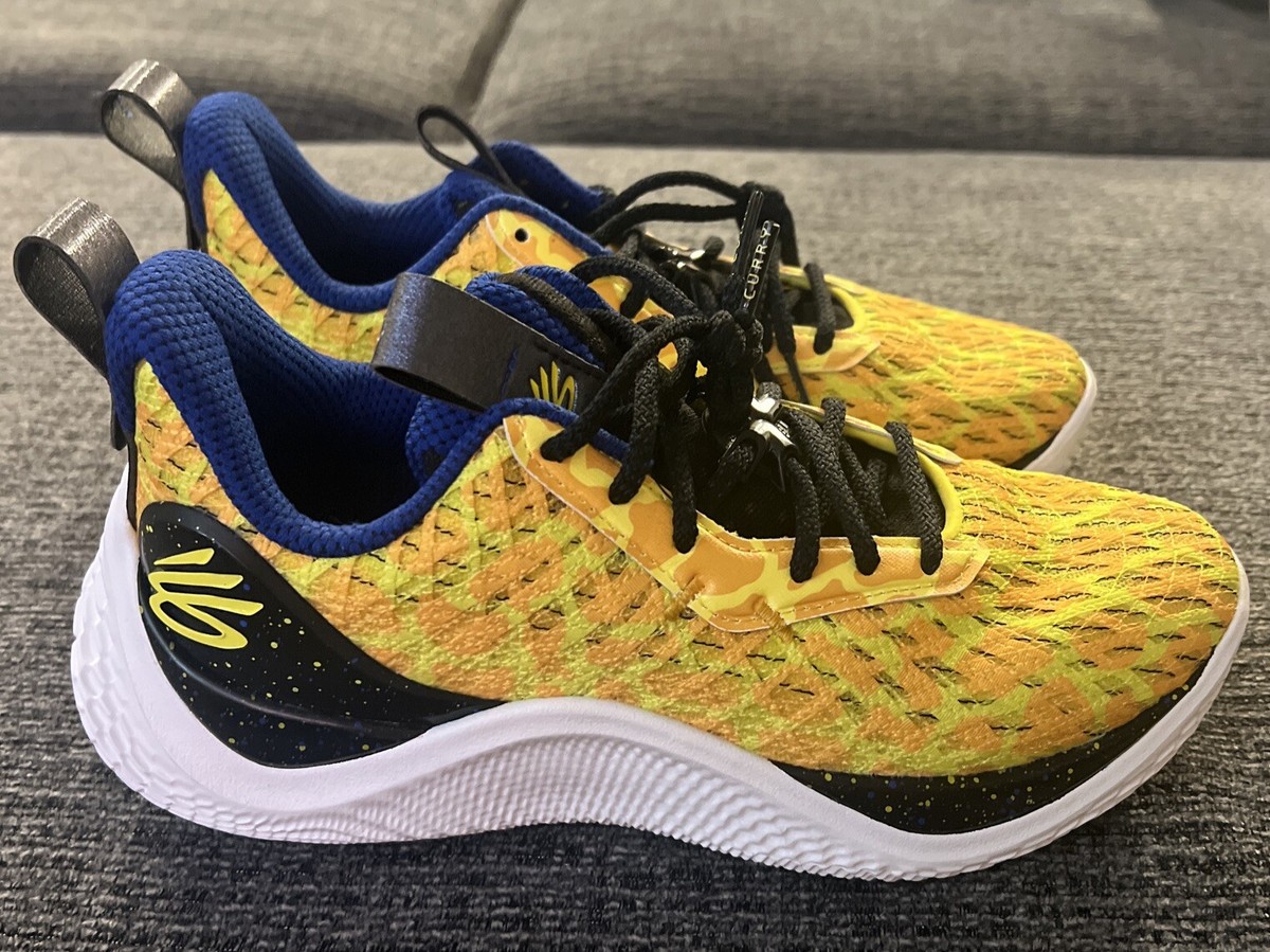 7Y Under Armour GS Curry 10 Bang Bang Yellow Youth Kids 3026294