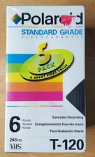 Polaroid Supercolor Standard Grade T-120 VHS 5 Pack Tape 6 Hours