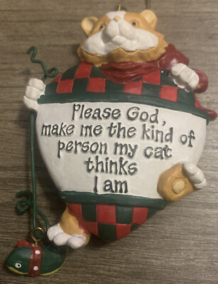 Merry Christmas KITY CAT Ornament With Fish.