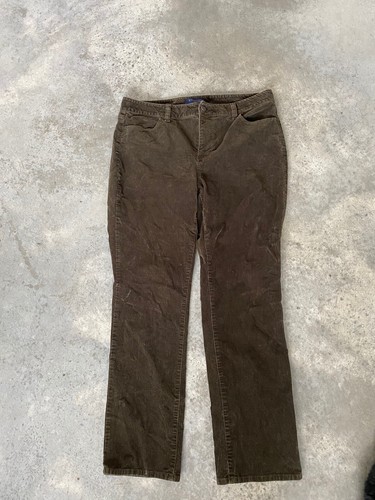 Talbots Corduroy Pants Olive Green Slim 