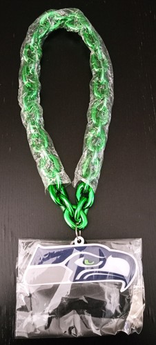 New Seattle Seahawks Chain Necklace 34 inches BIG 3D Foam Logo - Picture 6 of 10