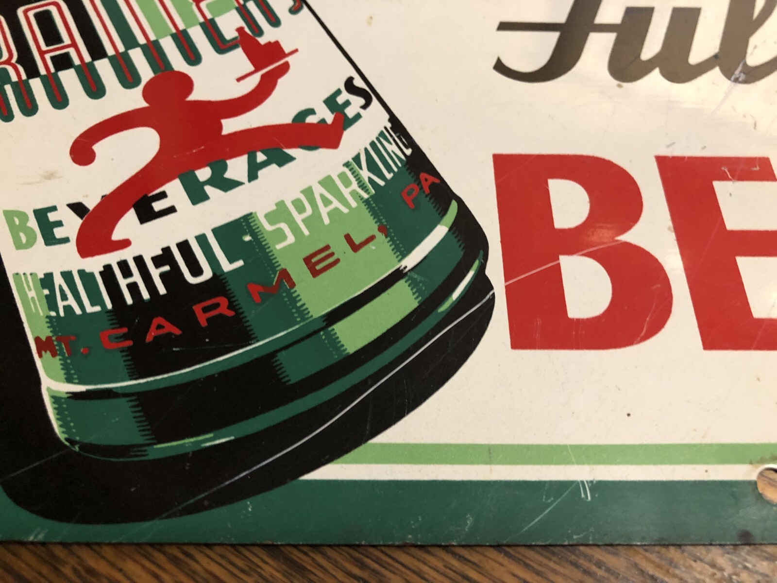 Kramer's Full Flavored Beverages Sign Mt Carmel PA Pennsylvania Very