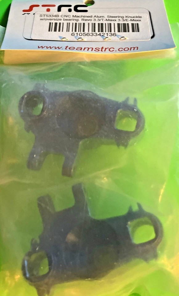 ST5334B STRC Aluminum Steering Knuckles w/Bearings, Blue, for Traxxas Revo - Image 2 of 4