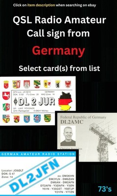 QSL Amateur Radio card   Germany   Select sign call from list   H(j)