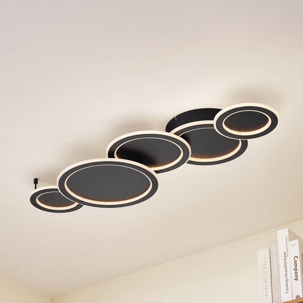 Lucande Led Deckenleuchte 'Diala' Dimmbar (Modern) In Schwarz (5 Flammig, ) - La-image