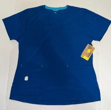 Carhartt Force Cross-Flex Women's V-Neck Media Scrub Top, Size Large