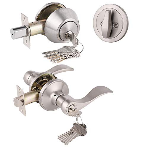 Keyed Alike Front Door Exterior Door Lever Lockset with Single Cylinder - Picture 2 of 7