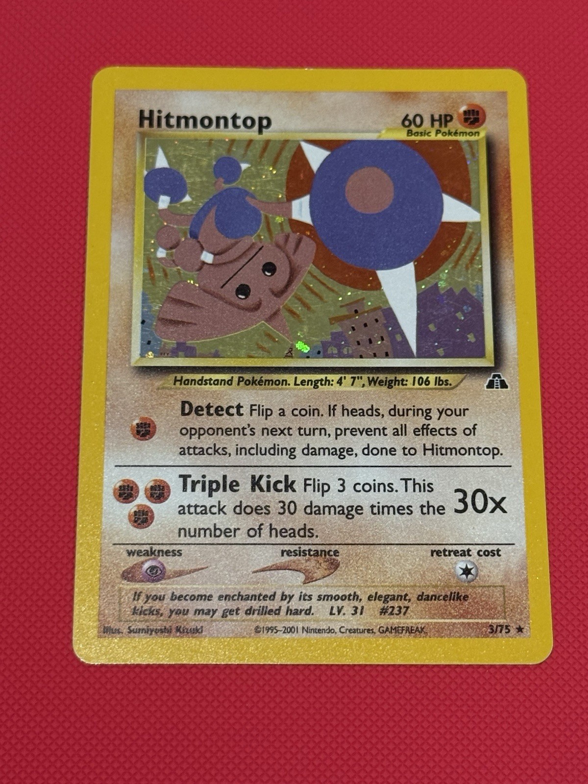 Pokemon Neo Discovery Unlimited Holo Hitmontop 3/75 Holo R NM