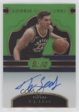 2017-18 Panini Select Rookie Signatures Neon Green Prizm 43/65 TJ Leaf Auto 5yi