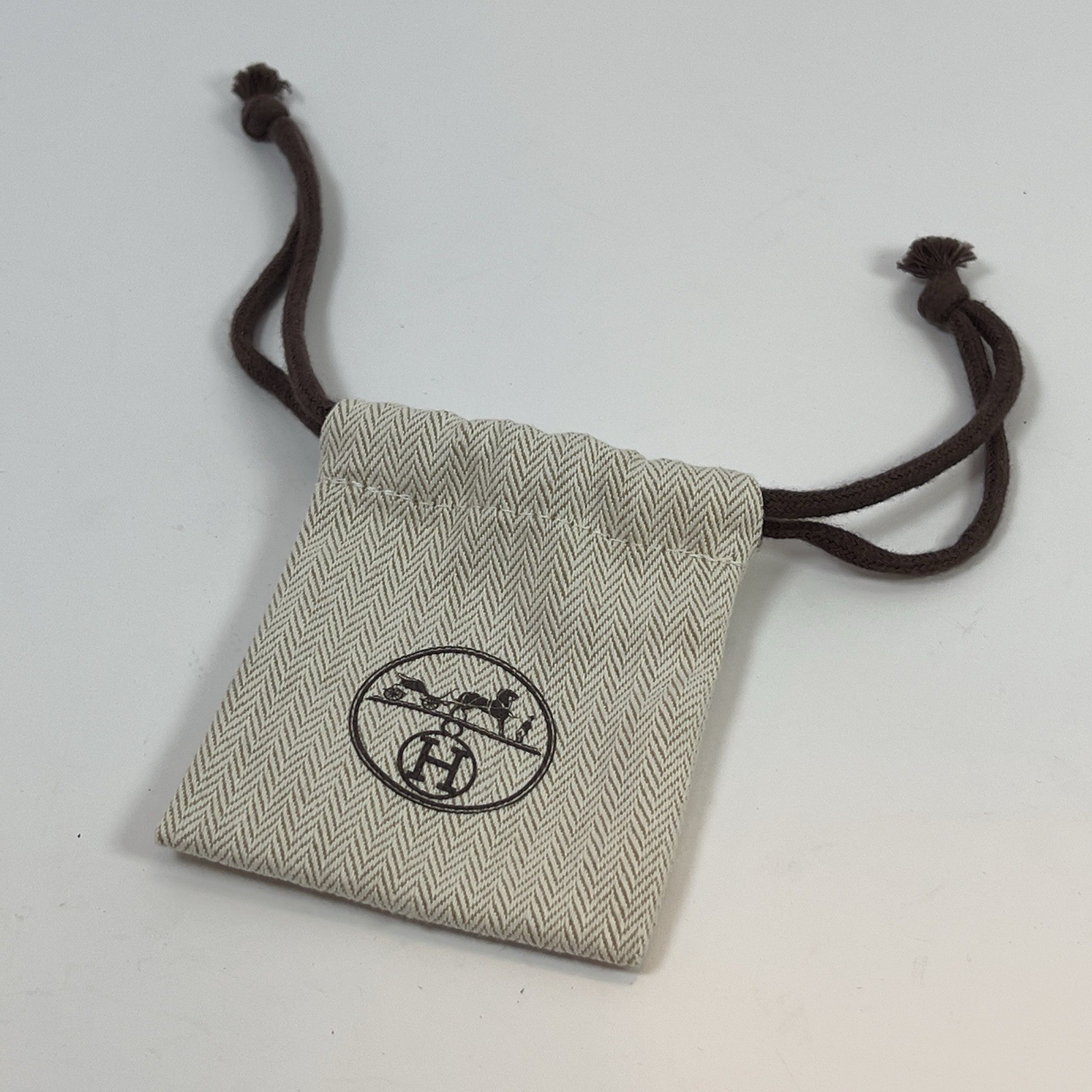 HERMES Beige Herringbone Pattern Ring Bracelet Je… - image 7