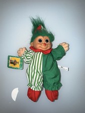 Russ Berry Wee Troll Kidz Clown Doll "Bo-Bo" In Green And Red With Tag