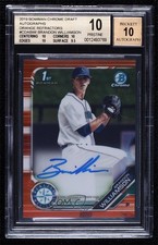 2019 Bowman Draft Orange Refractor 14/25 Brandon Williamson BGS 10 Auto 06z2