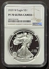 2020-W $1 SILVER AMERICAN EAGLE NGC PF70 GEM COIN : 07282