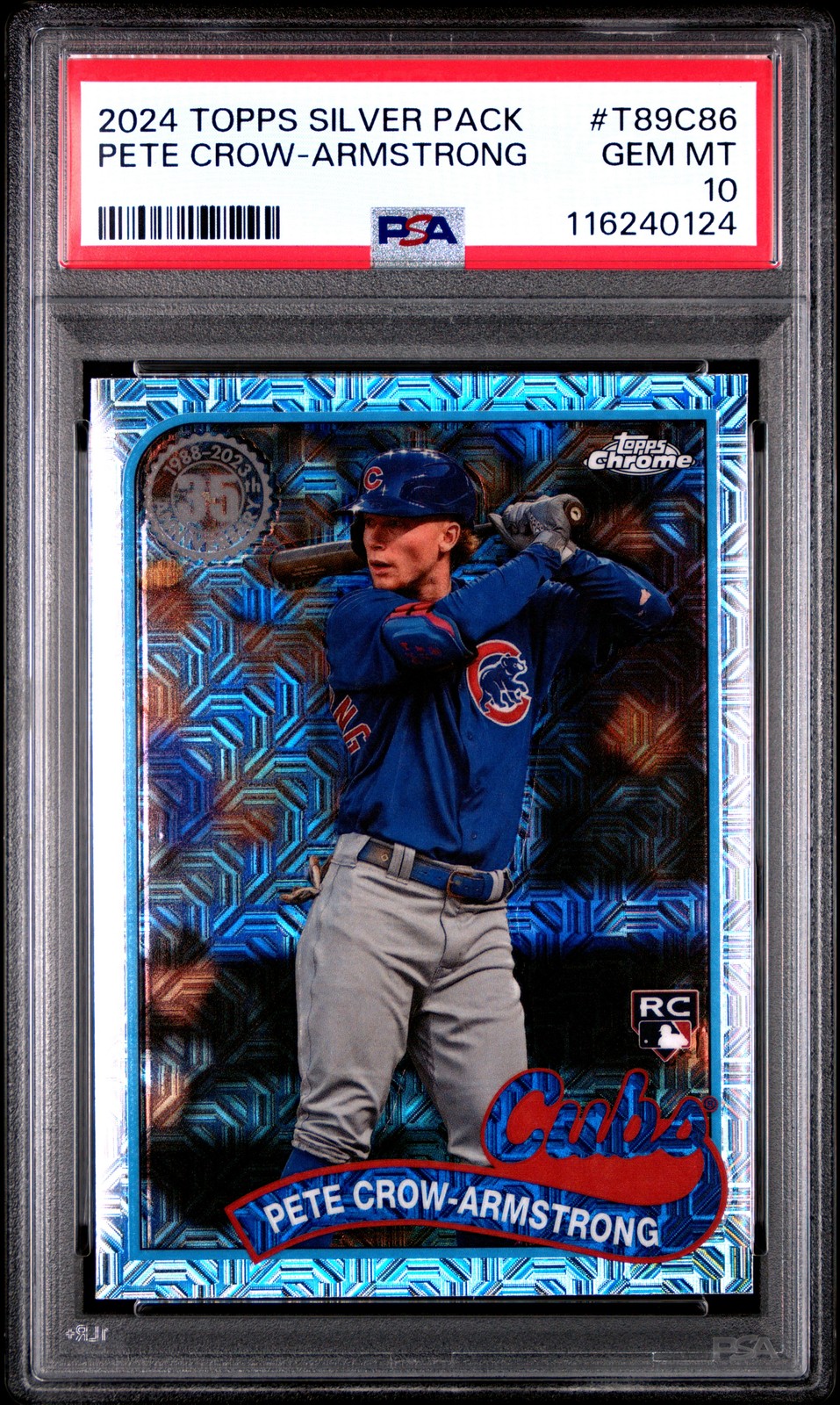 2024 TOPPS SILVER PACK 1989 CHROME PROMO #T89C86 PETE CROW-ARMSTRONG PSA 10