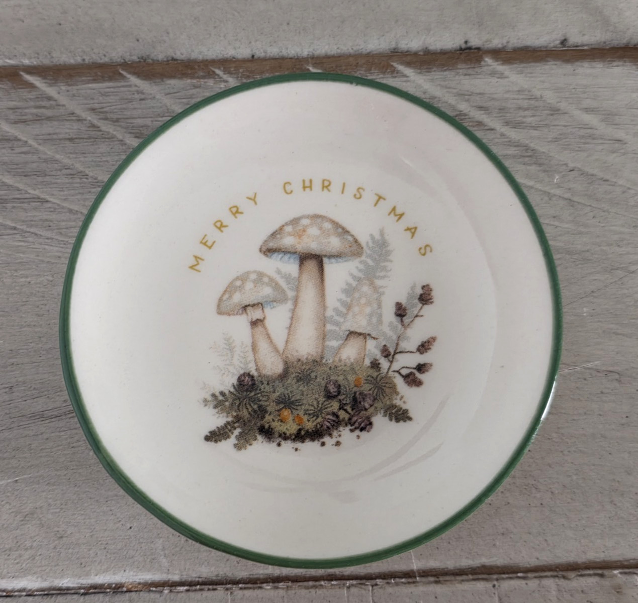 Chad Barrett Trinket Dish Merry Christmas Mushrooms 3