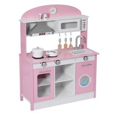 Uimoso Wooden Play Kitchen Set for Kids, Pretend Toy for Ages 3-8, 3-Piece Pink