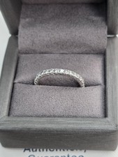 STUNNING PLATINUM ROUND BRILLIANT CUT DIAMOND HALF ETERNITY RING SIZE L