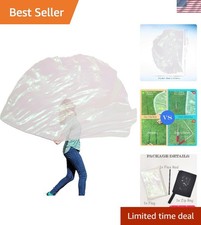 Beautiful 55" x 74" Semicircle Metallic Worship Angel Wing Flag - Praise Dance