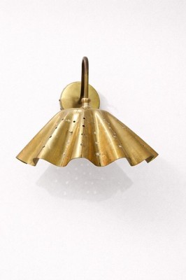 Handmade brass wall sconce | Perforated lampshade rustic bedside lamp Fixture