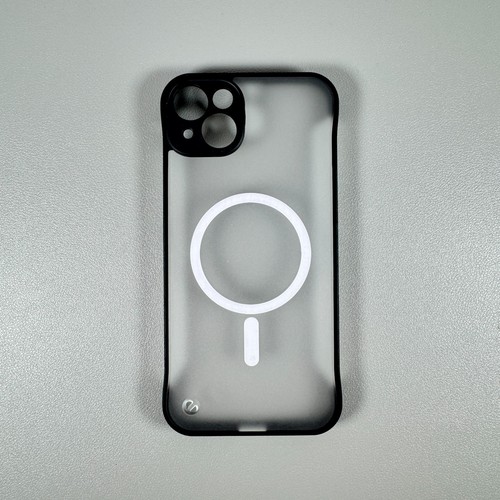 Funda para iPhone 14 - Funda Marco Transparente/Negro con Lados Abiertos | Magnética - Imagen 12 de 14