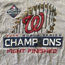 Washington Nation Gray 2019 World Series Champions Fanatics T Shirt Size Small