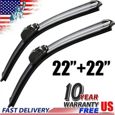 22 22 Windshield Wiper Blades All Season Bracketless Hook Beam Wipers Pair