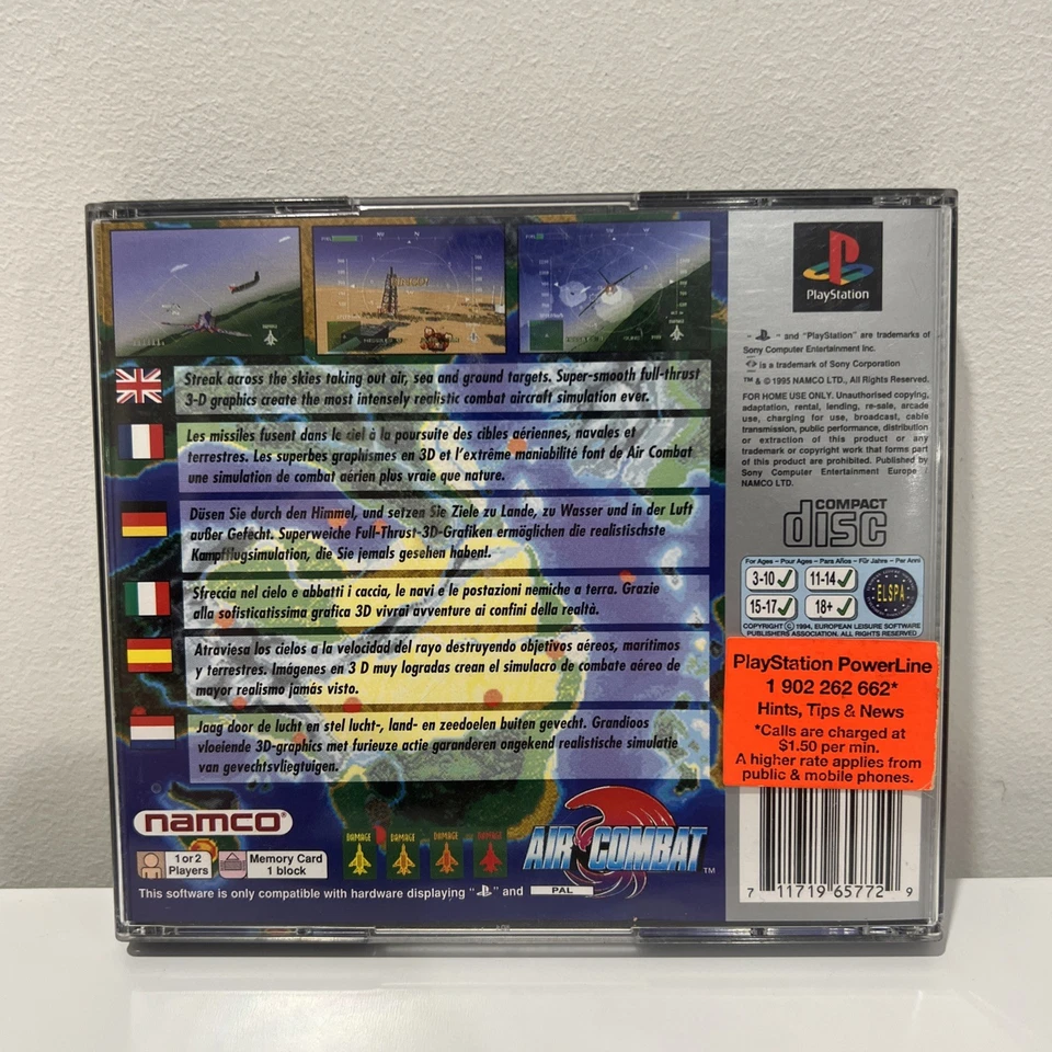 Air Combat + Manual - Sony Playstation 1 / PS1 Game - PAL - FREE POST - Image 2 of 4