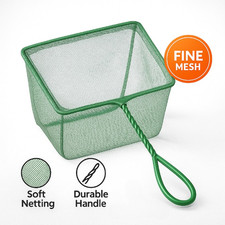 Aquarium Fish Net 8 Inch Fine Mesh Green Tank Cleaning Net with Non Slip Handle