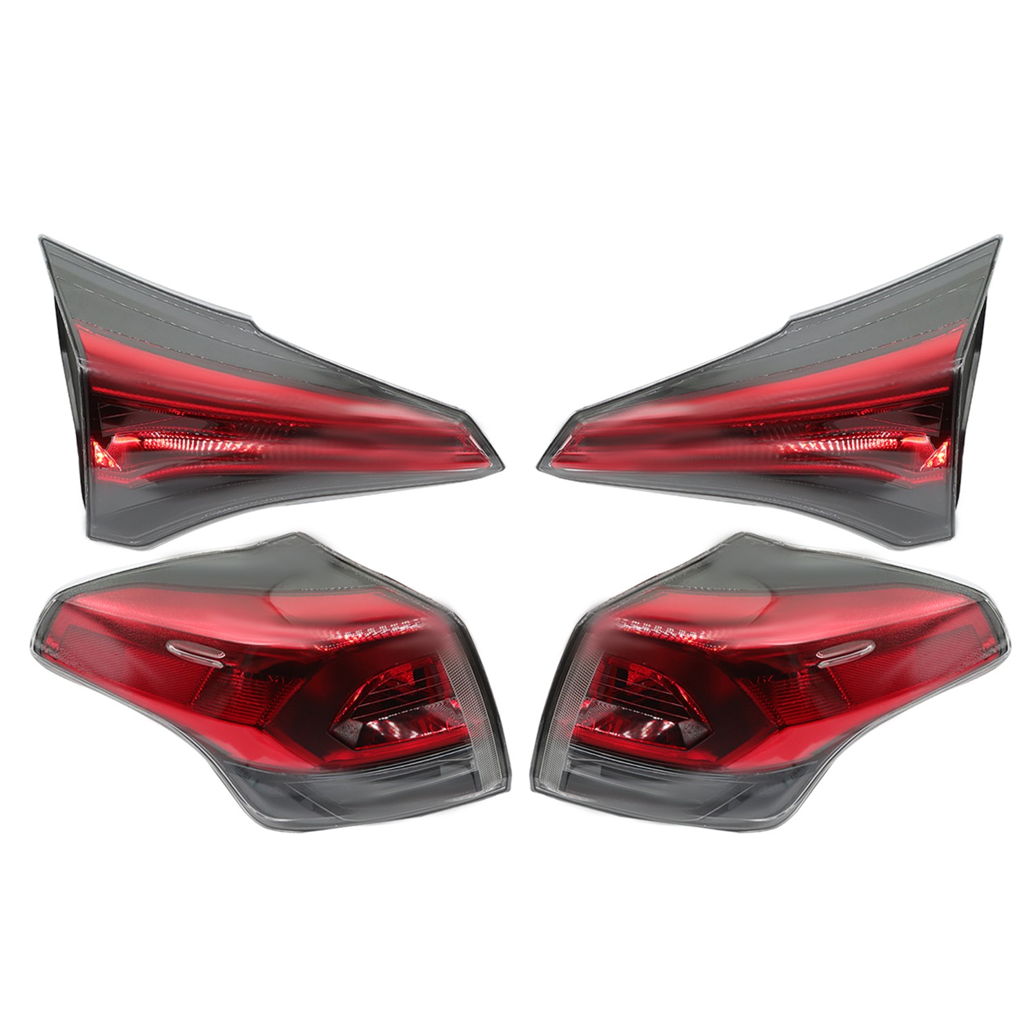 For Toyota RAV4 2016-2018 Halogen Left Right Outer Inner Set of 4PCS Tail Lights