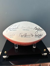 Miami Dolphins Legends Autographed Football Don Shula Larry Csonka with JSA COA