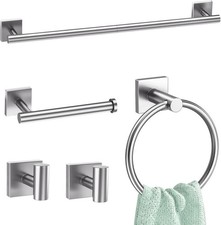 5 Pieces Brushed Nickel Towel Bar Set Towel Racks for Bathroom Stainless Steel